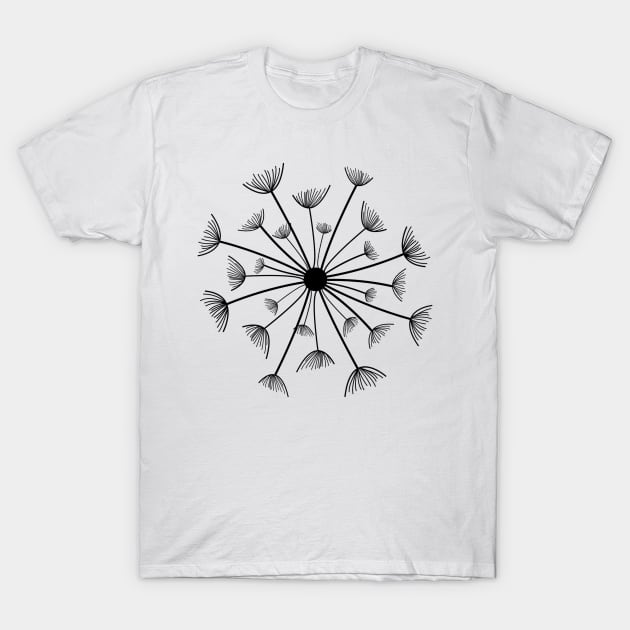 Minimal dandelion (black variant) T-Shirt by gegogneto